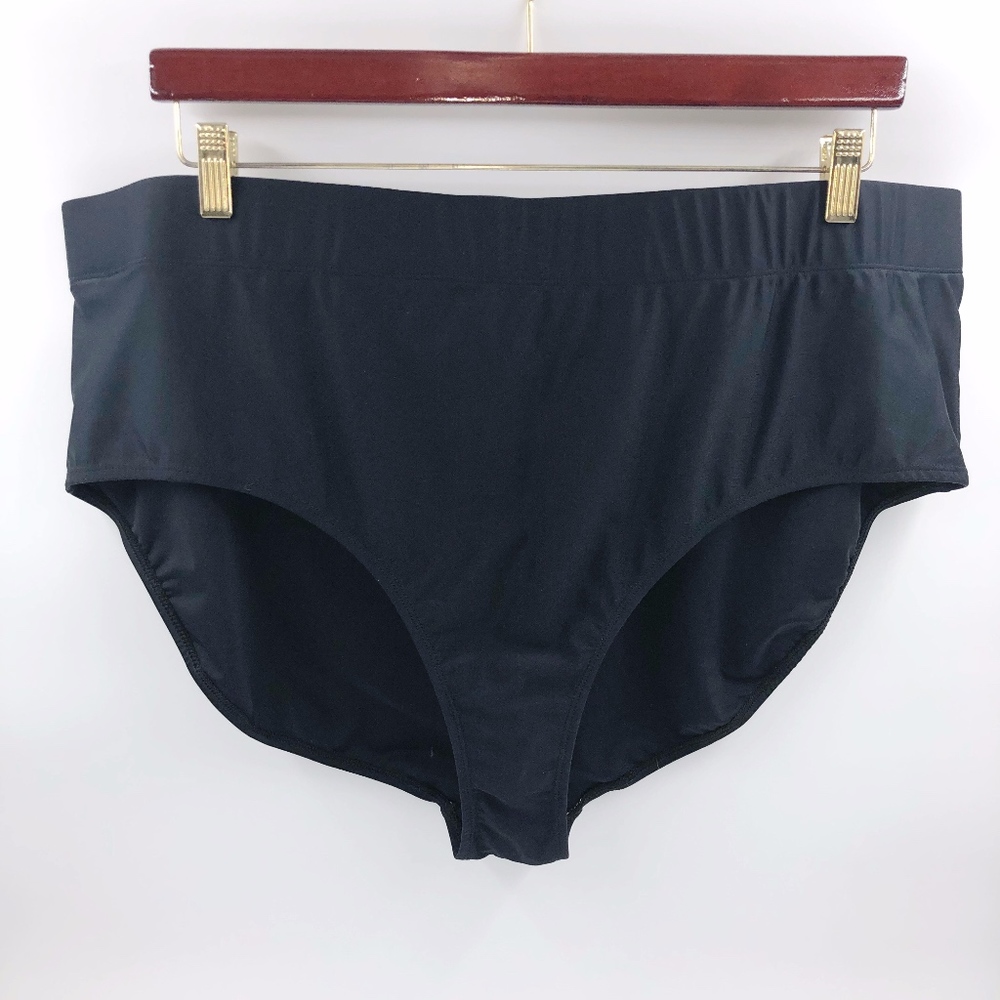 Bongo Swimsuit Bottoms Plus Black Solid Bikini - Picture 1 of 2